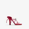 Burberry Quilted Strappy Sandals Metal Hardware In Red