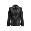 Burberry Short Leather Jacket With Studs And Buckle