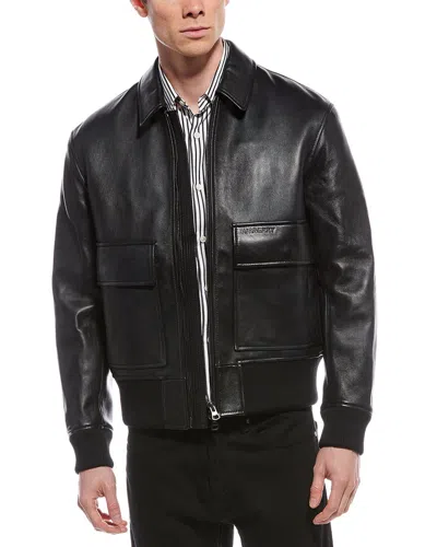 Burberry Leather Jacket In Black