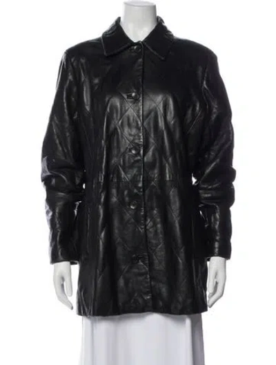 Pre-owned Burberry Leather Jacket In Black