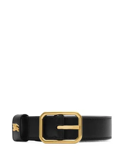 Burberry Leather Knight Belt In Black