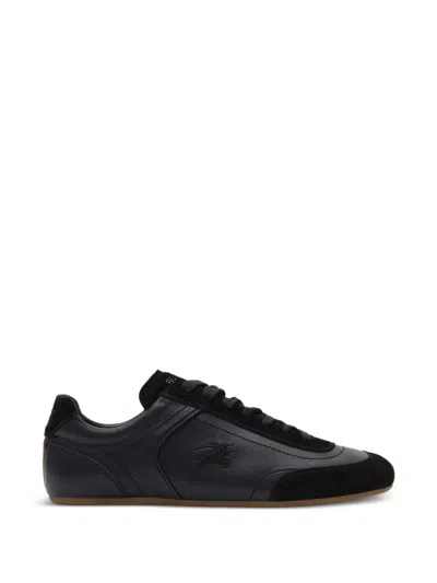 Burberry Equestrian Knight Design Runner Sneaker In Black