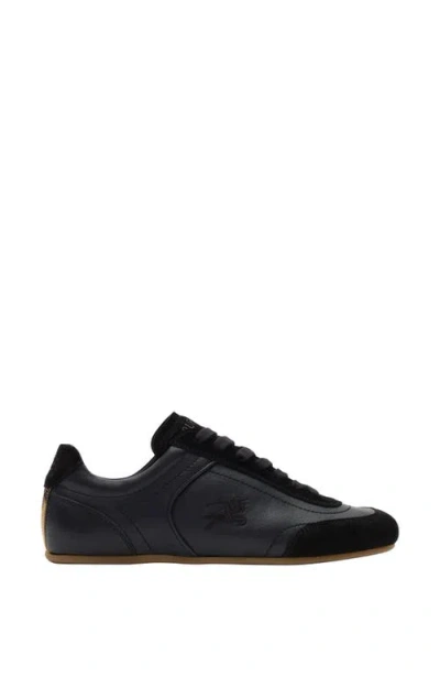 Burberry Leather Knight Runner Sneakers In Black