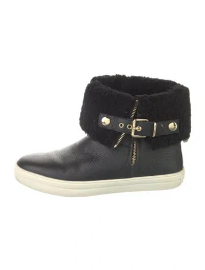 Pre-owned Burberry Leather Lace-up Boots In Black