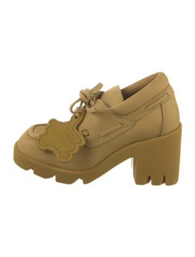 Pre-owned Burberry Leather Lace-up Boots In Neutral