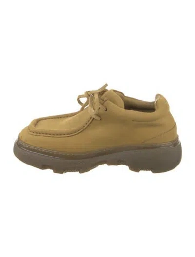 Pre-owned Burberry Leather Lace-up Boots In Neutral