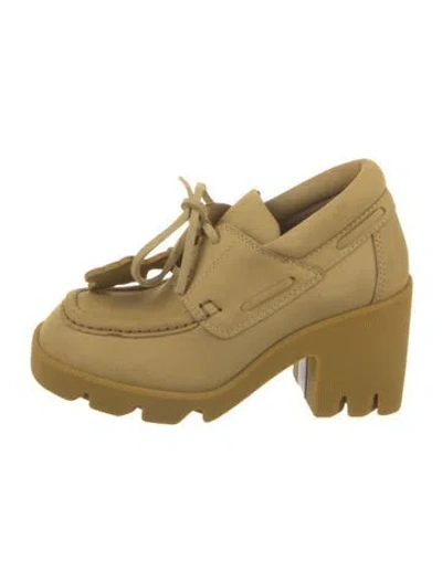 Pre-owned Burberry Leather Lace-up Boots In Neutral
