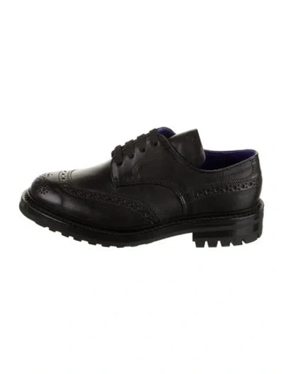 Pre-owned Burberry Leather Lasercut Accents Brogues In Black