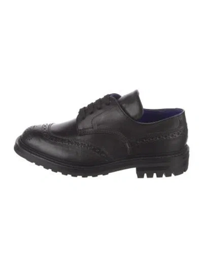 Pre-owned Burberry Leather Lasercut Accents Brogues In Black