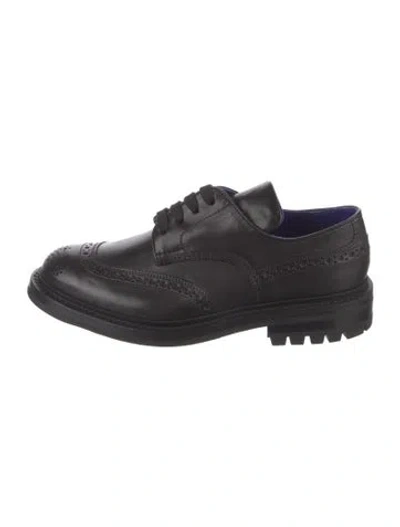 Pre-owned Burberry Leather Lasercut Accents Brogues In Black