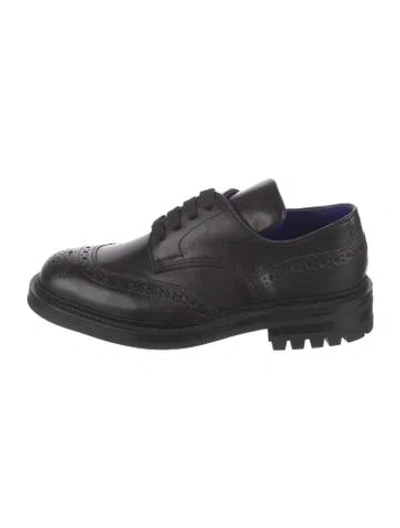 Pre-owned Burberry Leather Lasercut Accents Brogues In Black