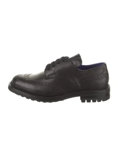 Pre-owned Burberry Leather Lasercut Accents Brogues In Black