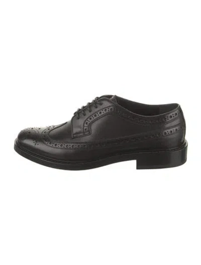Pre-owned Burberry Leather Lasercut Accents Brogues In Black