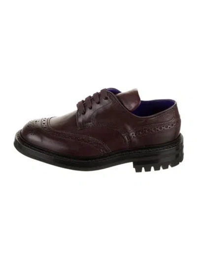 Pre-owned Burberry Leather Lasercut Accents Brogues In Brown