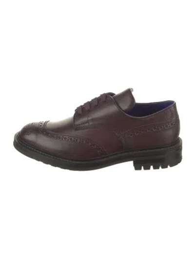 Pre-owned Burberry Leather Lasercut Accents Brogues In Brown