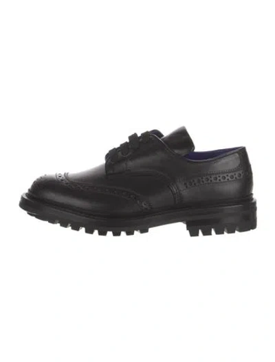 Pre-owned Burberry Leather Lasercut Accents Brogues W/ Tags In Black