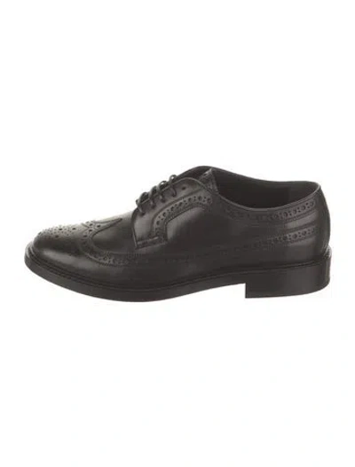 Pre-owned Burberry Leather Lasercut Accents Brogues W/ Tags In Black