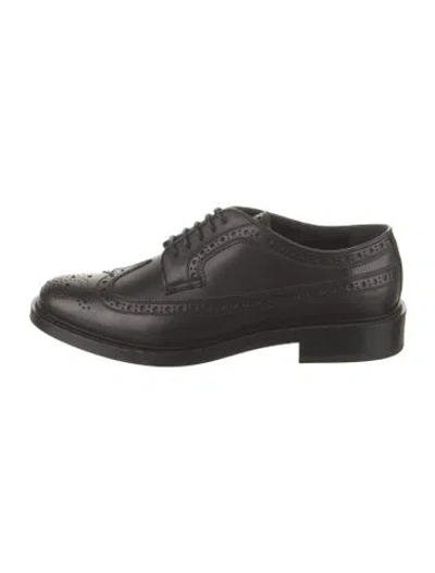 Pre-owned Burberry Leather Lasercut Accents Brogues W/ Tags In Black