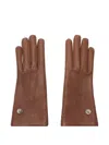 Burberry Leather Lined Gloves In Brown