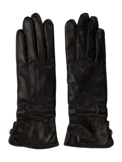 Pre-owned Burberry Leather Lined Gloves In Brown