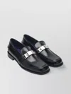 Burberry Mocassino Tower Black In Leather In Black