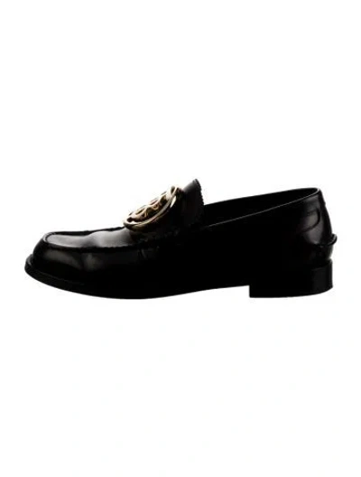 Pre-owned Burberry Leather Loafers In Black/white