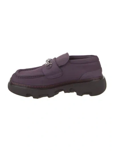 Pre-owned Burberry Leather Loafers In Purple