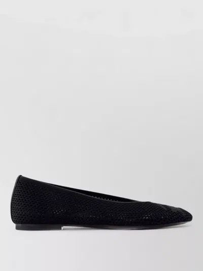 Burberry Leather Loafers Round Toe Flat Sole In Black