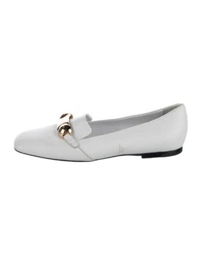 Pre-owned Burberry Leather Loafers In White