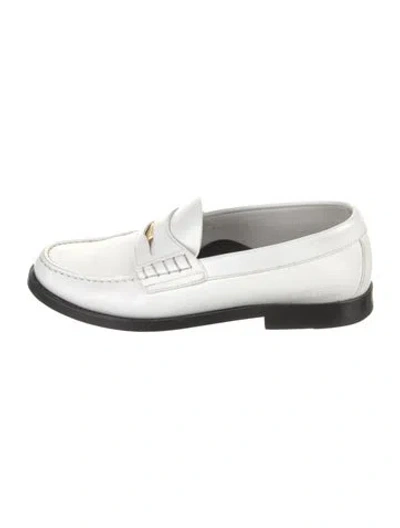 Pre-owned Burberry Leather Loafers In White
