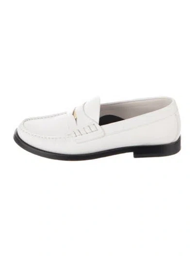Pre-owned Burberry Leather Loafers In White