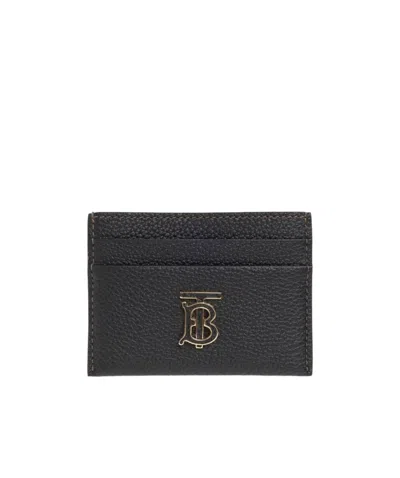 Burberry Leather Logo-plaque Card Holder In Black