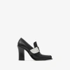 Burberry Leather London Shield High Heeled Loafers In Black