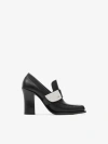 BURBERRY LEATHER LONDON SHIELD HIGH HEELED LOAFERS