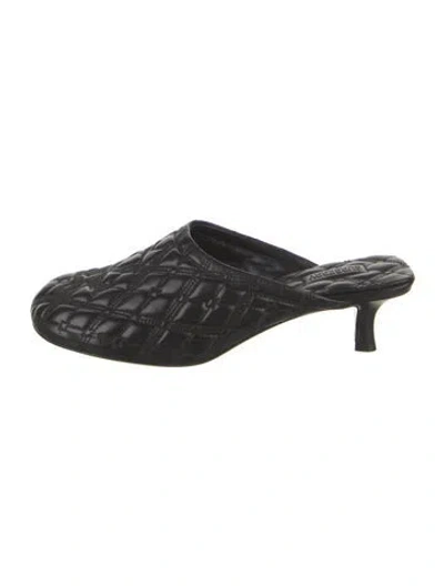Pre-owned Burberry Leather Mules In Black