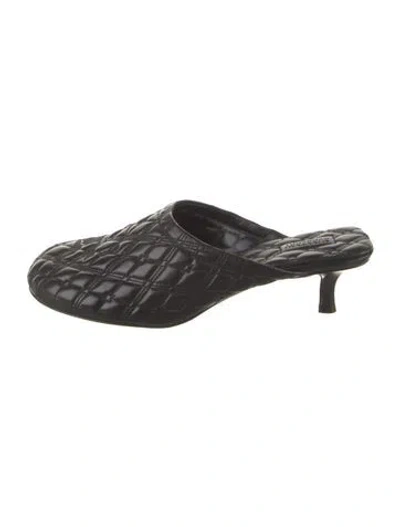 Pre-owned Burberry Leather Mules In Black
