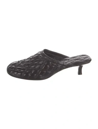 Pre-owned Burberry Leather Mules In Black