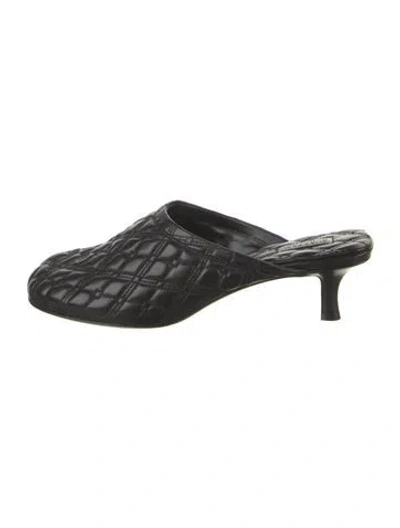 Pre-owned Burberry Leather Mules In Black