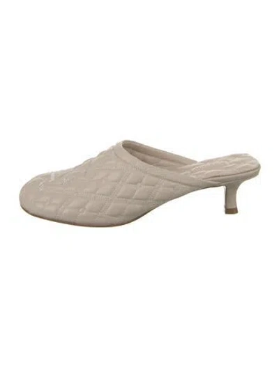 Pre-owned Burberry Leather Mules In Neutrals