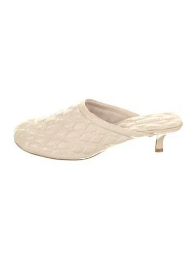 Pre-owned Burberry Leather Mules W/ Tags In Neutral