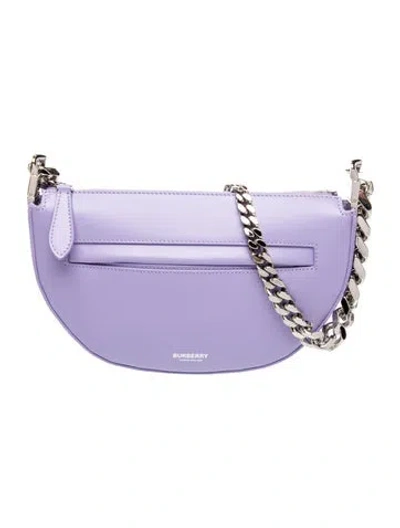 Pre-owned Burberry Leather Olympia In Purple
