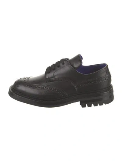 Pre-owned Burberry Leather Oxfords In Black