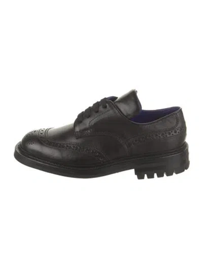 Pre-owned Burberry Leather Oxfords In Black