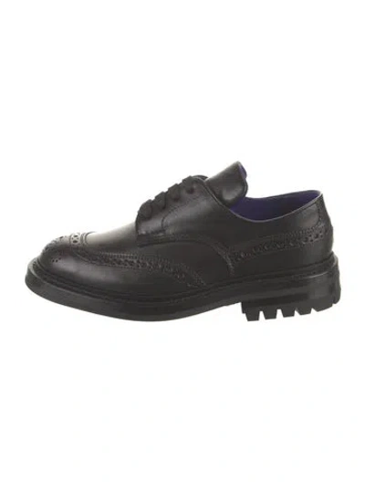Pre-owned Burberry Leather Oxfords In Black