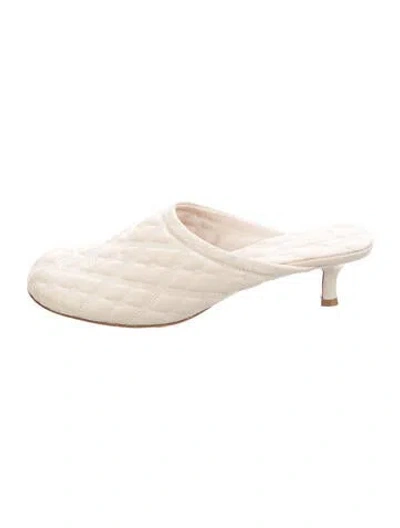 Pre-owned Burberry Leather Patterned Mules In Neutrals
