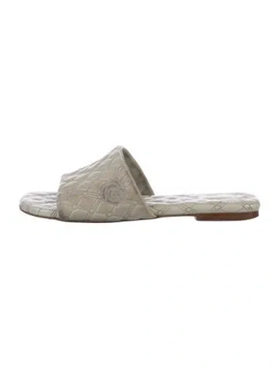 Pre-owned Burberry Leather Patterned Slides In Multicolor