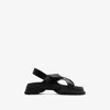 Burberry Leather Pebble Sandals In Black