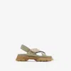 Burberry Leather Pebble Sandals In Field