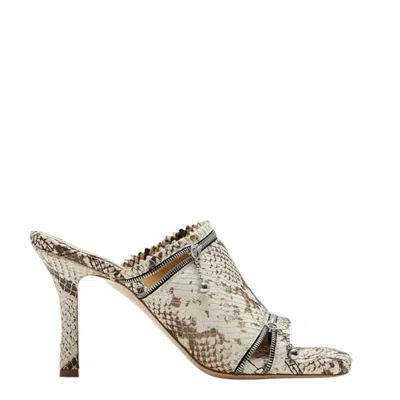BURBERRY BURBERRY 85MM SNAKESKIN LEATHER SANDALS