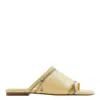 Burberry Leather Peep-toe Slides With Equestrian Knight Design